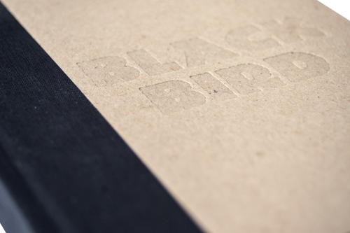 Beautiful combination of embossed raw card and black cloth