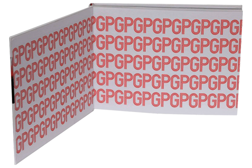 Endpapers with red initials printings