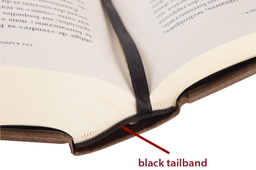 Black classical headband with a bookmark