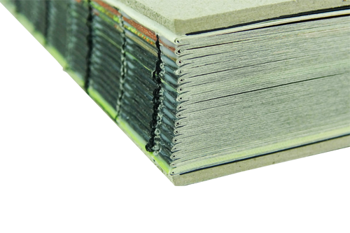 Book signatures are many sheets of paper folded to the size of the book, multiplied, and then sewn together according to the number of pages.